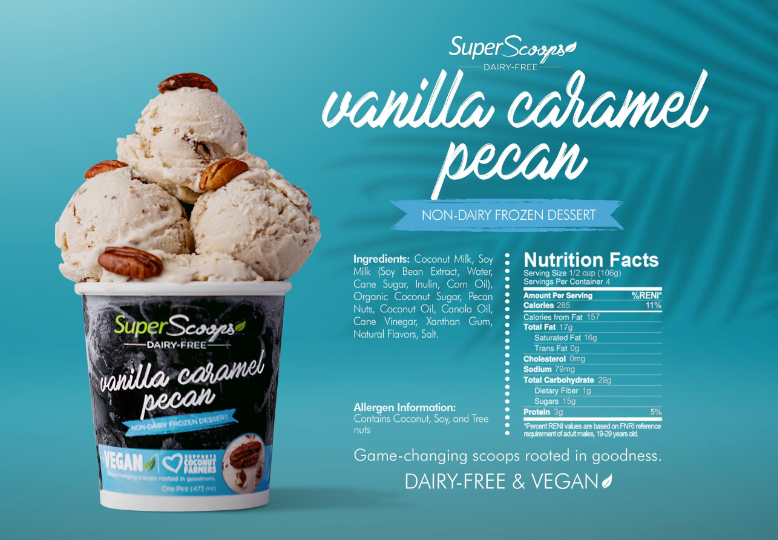 SuperScoops VANILLA CARAMEL PECAN 473ml (Vegan)