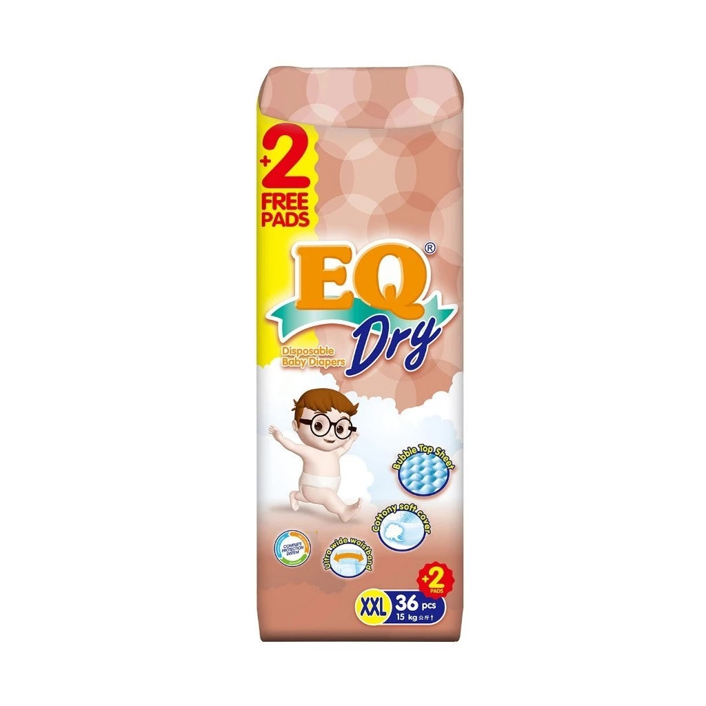 EQ DRY BABY DIAPERS (TAPE) - ALL SIZES AVAILABLE