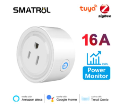 Power Monitor 16A Tuya Smart Zigbee  Socket Plug US Wireless Control Outlet  with Energy Monitoring Electrical Timer Works with Alexa Google Home