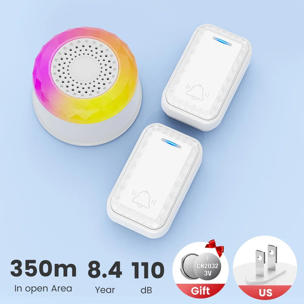SMATRUL WIRELESS DOOR BELL - (2 BUTTON / 1 RECEIVER)- WHITE