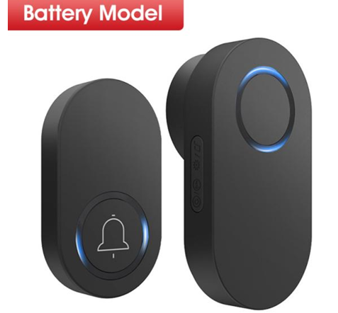 Smartrul WIRELESS DOOR BELL - BLACK BATTERY MODEL (1 Button / 1 Receiver)