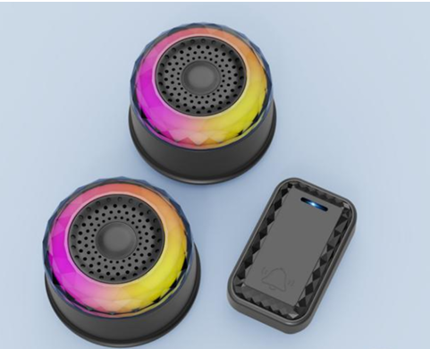 SMATRUL WIRELESS DOOR  BELL - 1 BUTTON / 2 RECEIVERS - BLACK