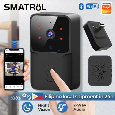 SMARTRUL TUYA Wireless Intelligent Wi-Fi Doorbell  (Outdoor) High-Definition Camera - BLACK 1 / 1