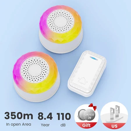 SMATRUL WIRELESS DOOR BELL - (1 BUTTON / 2 RECEIVERS) - WHITE
