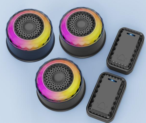 SMATRUL WIRELESS DOOR BELL - (2 BUTTON / 3 RECEIVERS) - BLACK