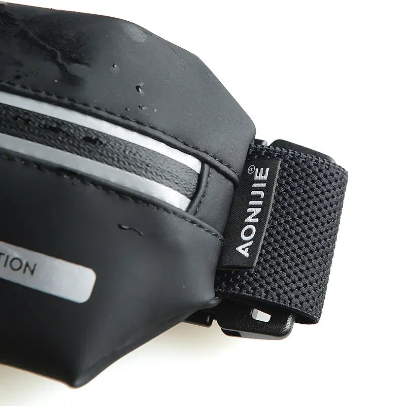 Aonijie W8129 Waterproof Sports Waist Bag Running Belt - BLACK