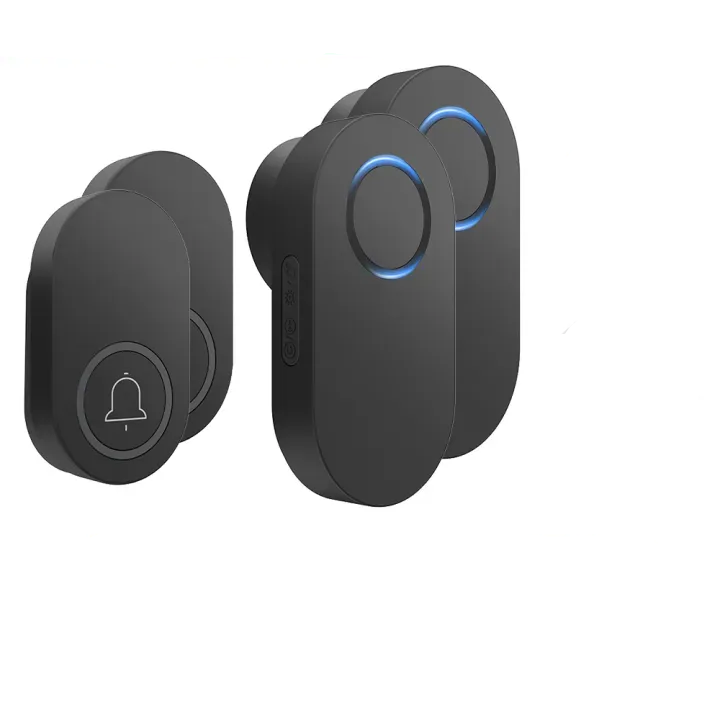 Smartrul WIRELESS DOOR BELL - BLACK BATTERY MODEL (2 Button / 2 Receiver)