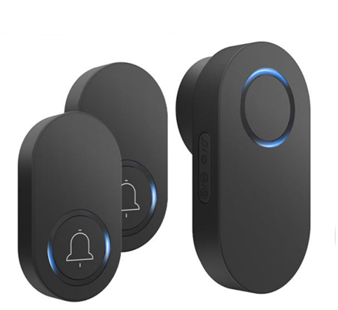 Smartrul WIRELESS DOOR BELL - BLACK BATTERY MODEL (2 Button / 1 Receiver)