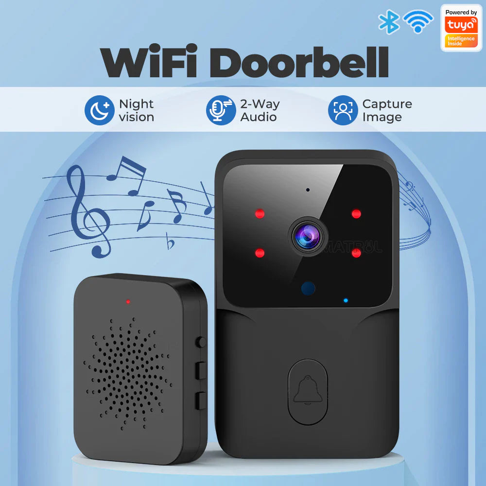 SMARTRUL TUYA Wireless Intelligent Wi-Fi Doorbell  (Outdoor) High-Definition Camera - BLACK 1 / 1