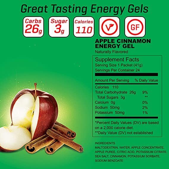 10 pcs APPLE CINNAMON Carb Boom Energy Gel Single Serve Packet Sachet 41g - EXP DATE MAY 23, 2026