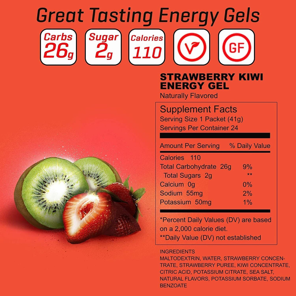 Strawberry-Kiwi Carb Boom SINGLE SERVE Energy Gel Packet Sachet 41g - EXP DATE MAY 23, 2026