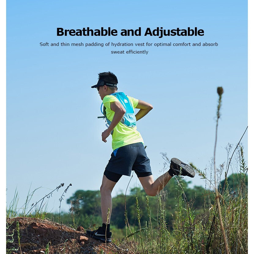 Aonijie 5L BLUE Hydration Backpack - Running vest only - flask, bladder or bottles are sold seperately - great for hiking or ultra's