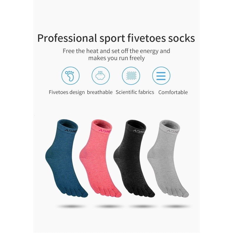 Aonijie MID CALF TOE SOCKS - BLACK MEDIUM