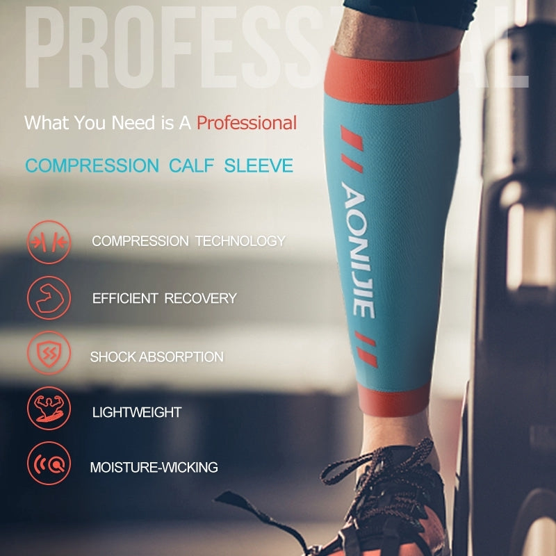 Aonijie CALF COMPRESSION LEG SLEEVES -  LAKE BLUE XLARGE