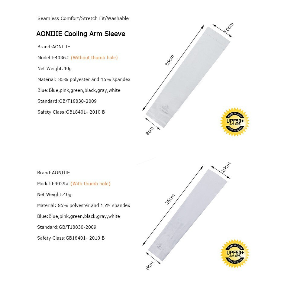 Aonijie COOLING ARM SLEEVES - GREEN WITH THUMB