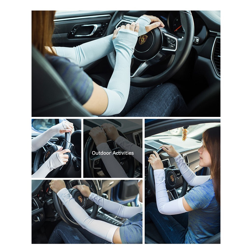 Aonijie COOLING ARM SLEEVES - GREEN WITH THUMB