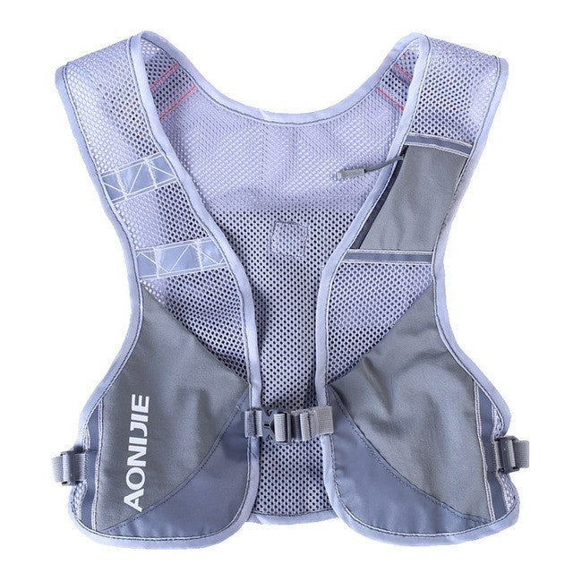 Aonijie GRAY Reflective Running Vest - Great for using when dark or for hydration backpack