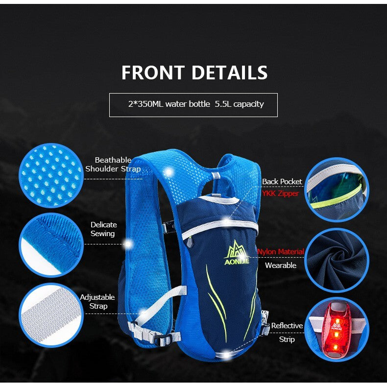 Aonijie 5.5L Lightweight Trail Running Vest Only - BLUE