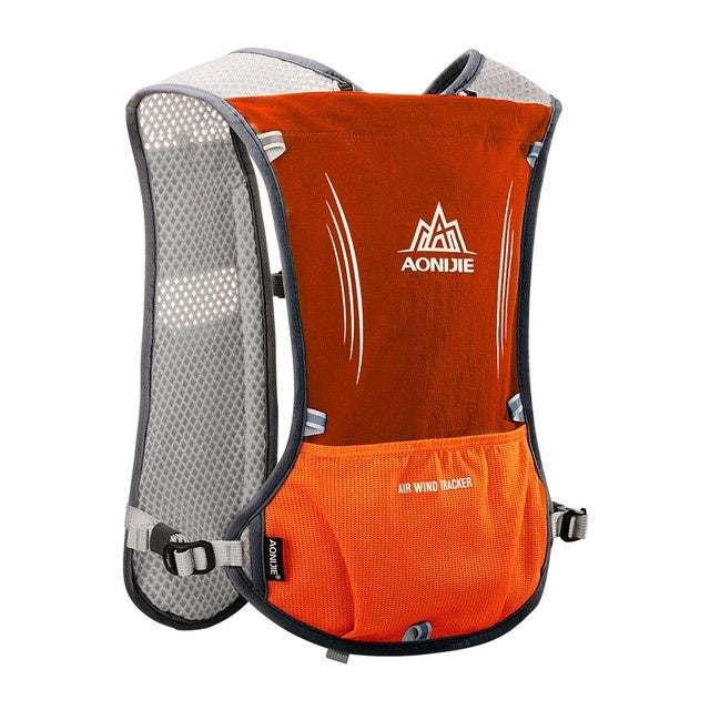 Aonijie 5L ORANGE Hydration Backpack - Running vest only - flask, bladder or bottles are sold seperately - great for hiking or ultra's