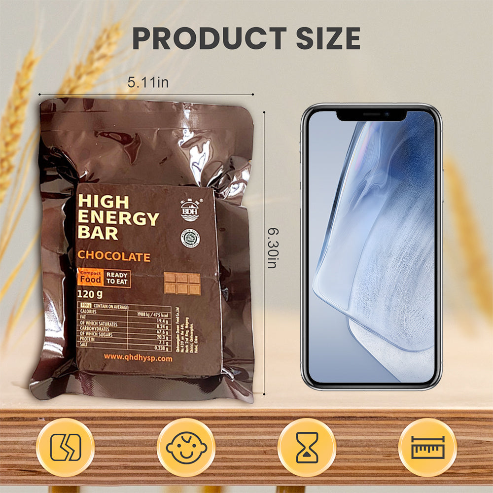 1 BOX - High Energy Bar 120g x 12 pcs - Exp. Date October 2043 - CHOCOLATE