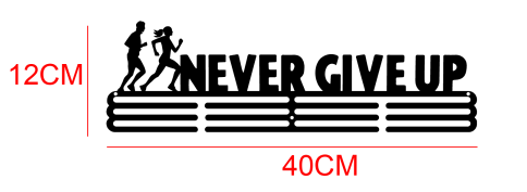 Segoi NEVER GIVE UP Medal Hanger (Metal) - very strong and beautiful display of medals