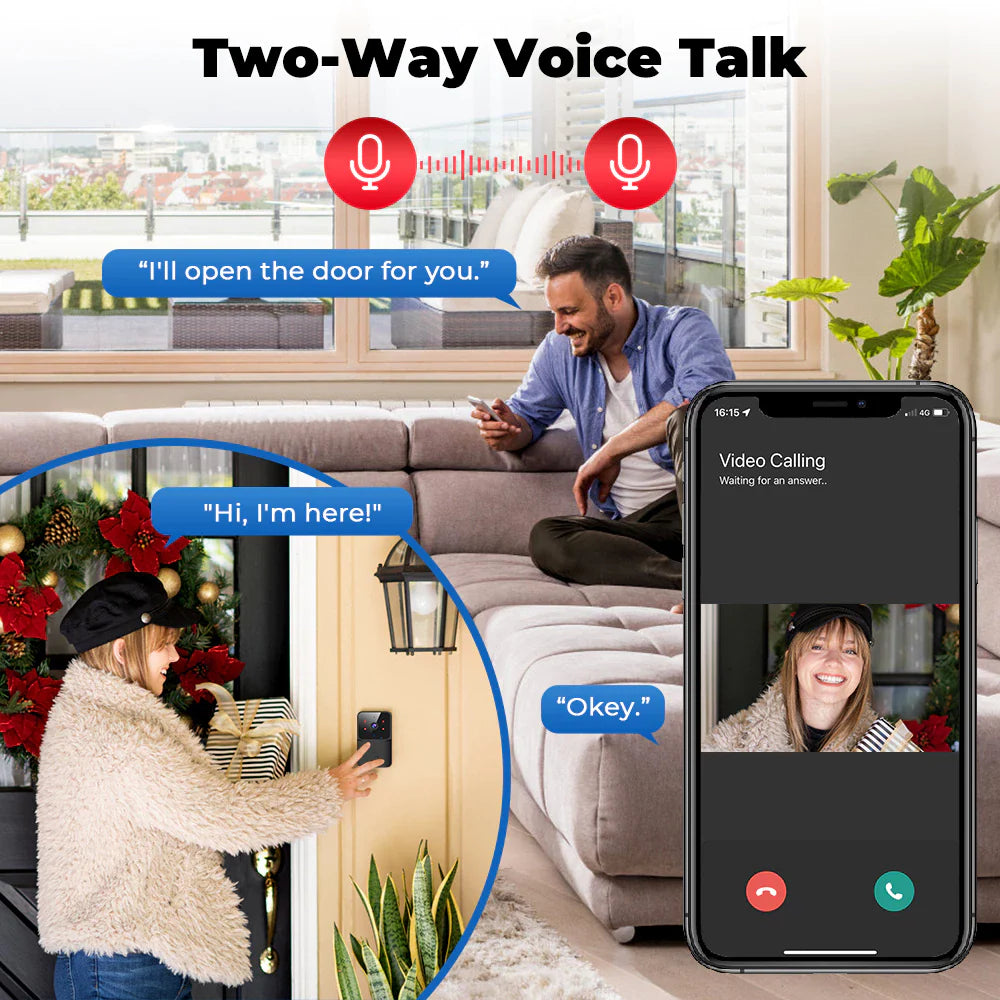 SMARTRUL TUYA Wireless Intelligent Wi-Fi Doorbell  (Outdoor) High-Definition Camera - BLACK 1 / 1