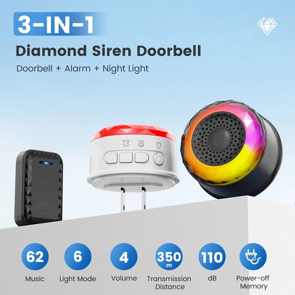 SMARTRUL Wireless Doorbell ( Black) -1 button/ 1 Receiver