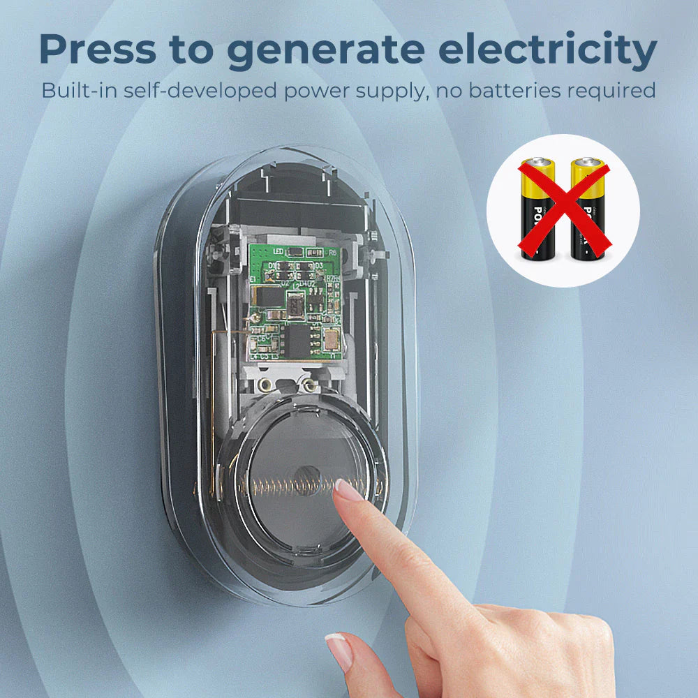 Smartrul Self-Powered Wireless Model Doorbell - BLACK (2 Button / 1 Receiver)