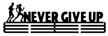 Segoi NEVER GIVE UP Medal Hanger (Metal) - very strong and beautiful display of medals