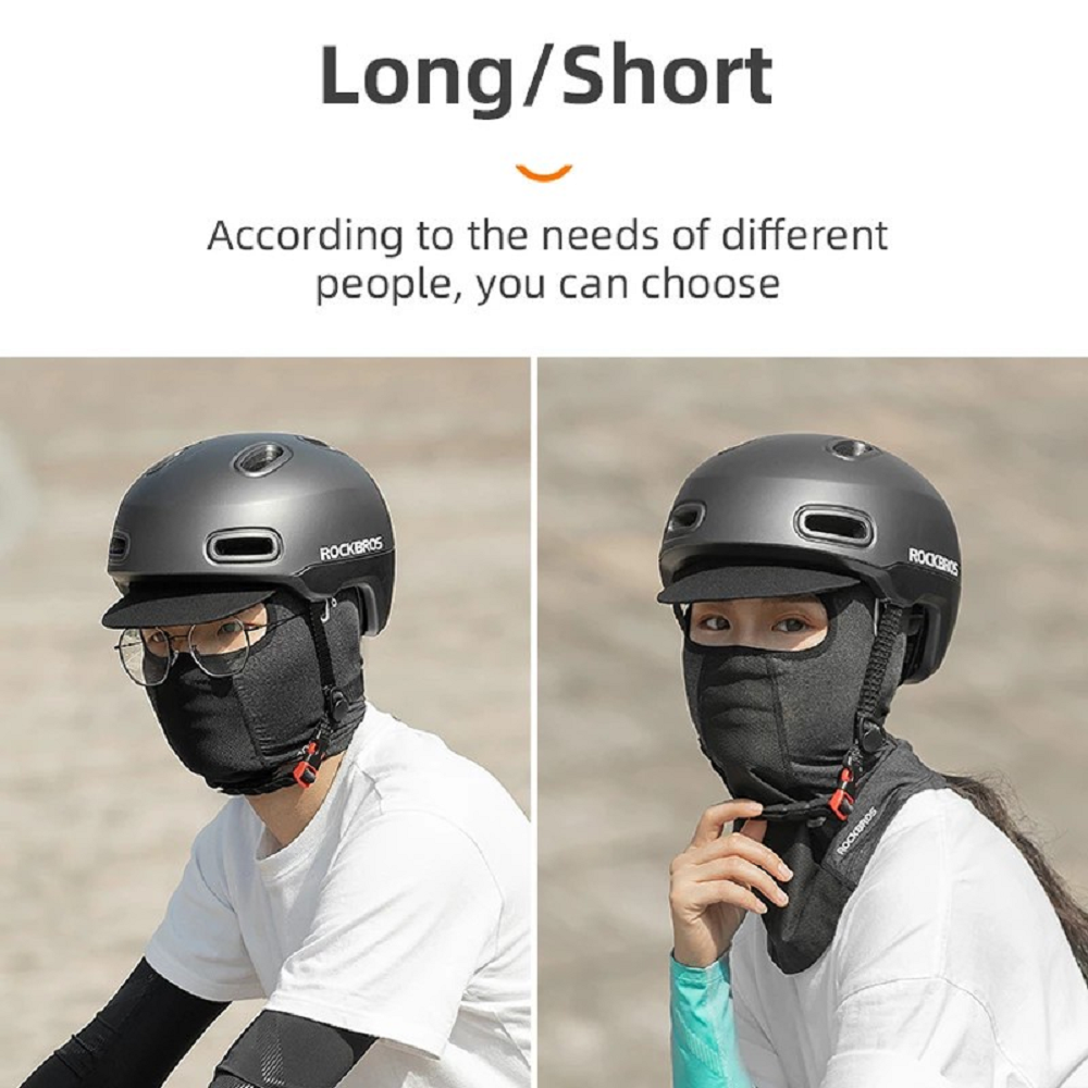 ROCKBROS - BREATHABLE CYCLING FACE MASK (with holes for Glasses )- BLACK