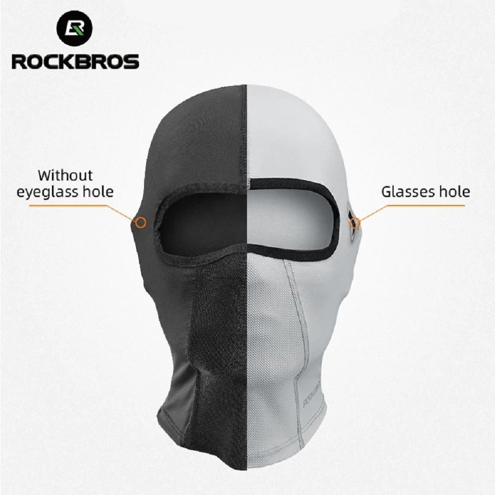 ROCKBROS - BREATHABLE CYCLING FACE MASK (with holes for Glasses )- BLACK