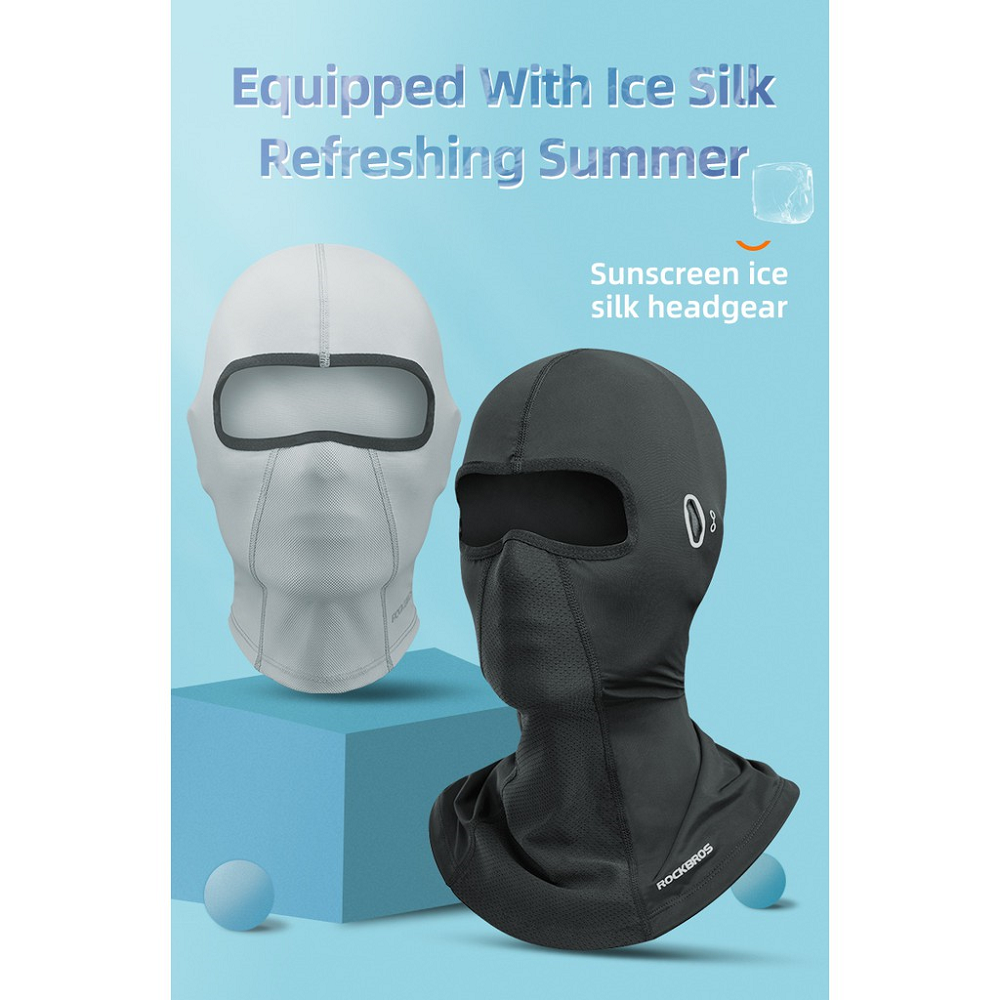 ROCKBROS - BREATHABLE CYCLING FACE MASK (with holes for Glasses )- BLACK