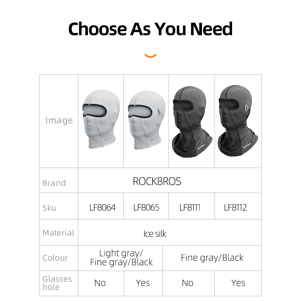 Rockbros - CYCLING Face Mask/Head Cover (Breathable) - BLACK