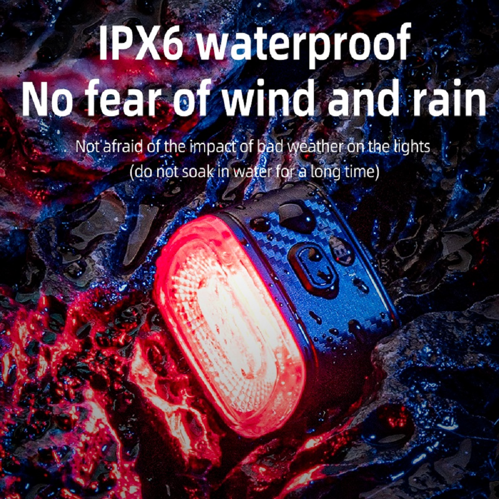 Rockbros - BICYCLE Q2S Smart IPX6 Waterproof TAIL LIGHT LED USB Rechargeable - RED