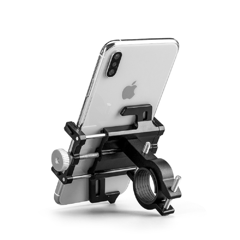 Rockbros Motorcycle/ Bicycle - MOBILE PHONE HOLDER CNC Aluminum Alloy - BLACK