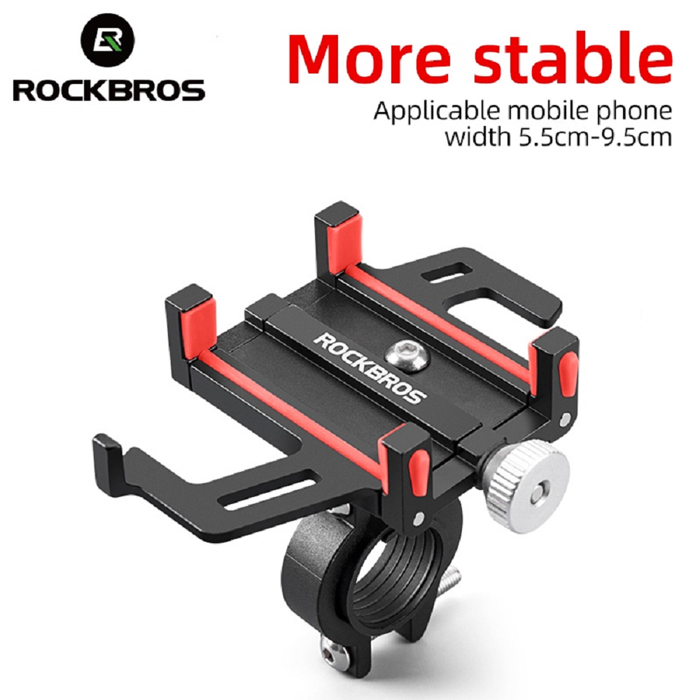Rockbros Motorcycle/ Bicycle - MOBILE PHONE HOLDER CNC Aluminum Alloy - BLACK