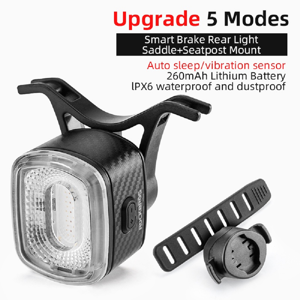 ROCKBROS BICYCLE - Smart TAIL LED LIGHT  USB Rechargeable Waterproof - 5 Light Modes