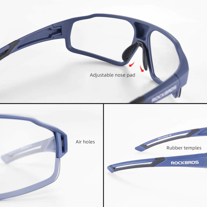 Rockbros - PHOTOCHROMIC CYCLING GLASSES UV400 Lens - BLUE