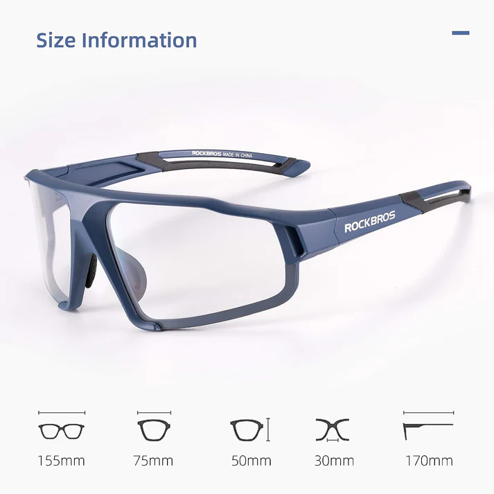 Rockbros - PHOTOCHROMIC CYCLING GLASSES UV400 Lens - BLUE