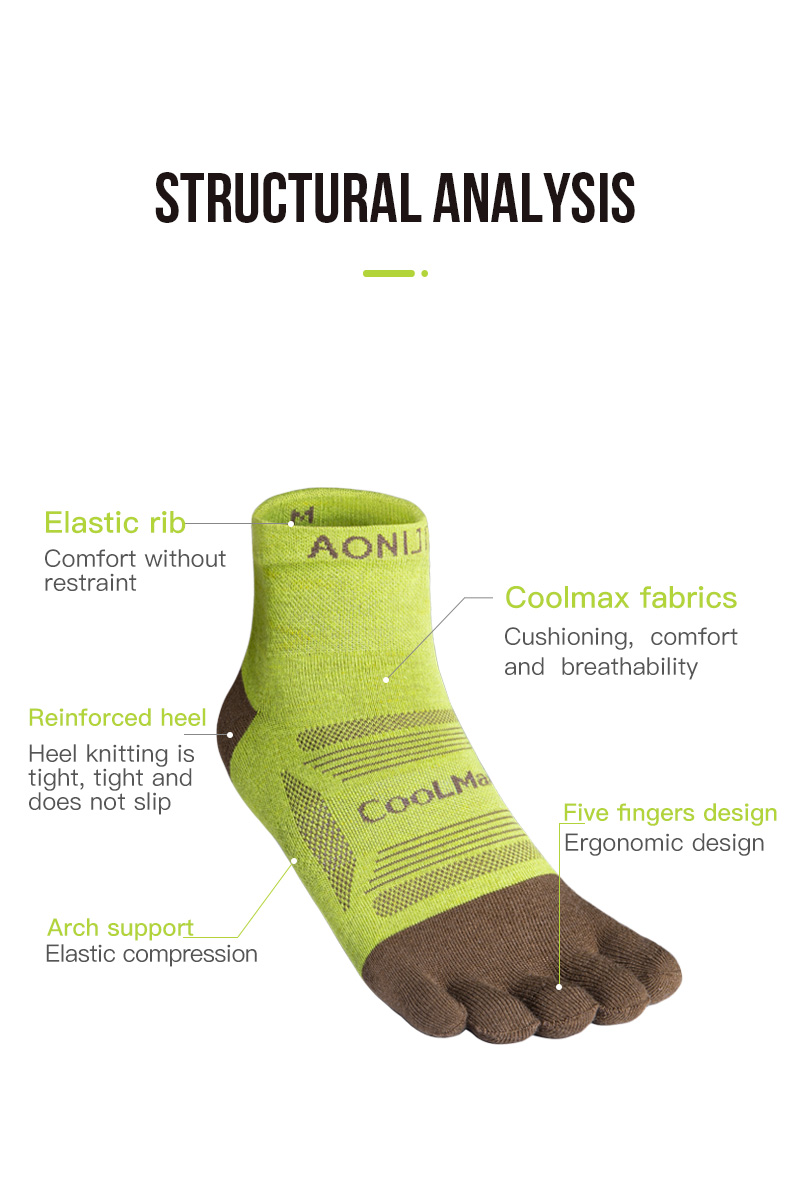 Aonijie Running TOE SOCKS 3 Pairs Model no. E4838 - LARGE