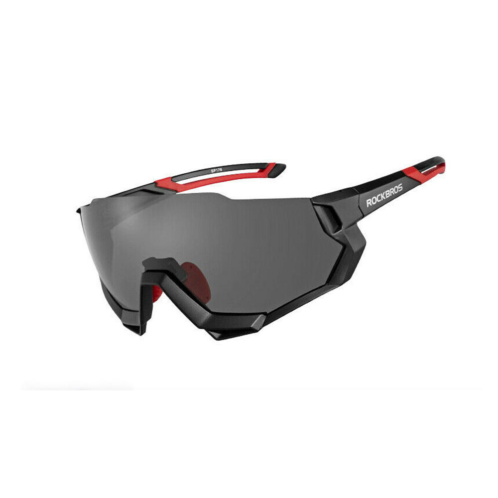Rockbros - CYCLING/SPORTS POLARIZED GLASSES with  5 Interchangeable Lenses - BLACK/RED