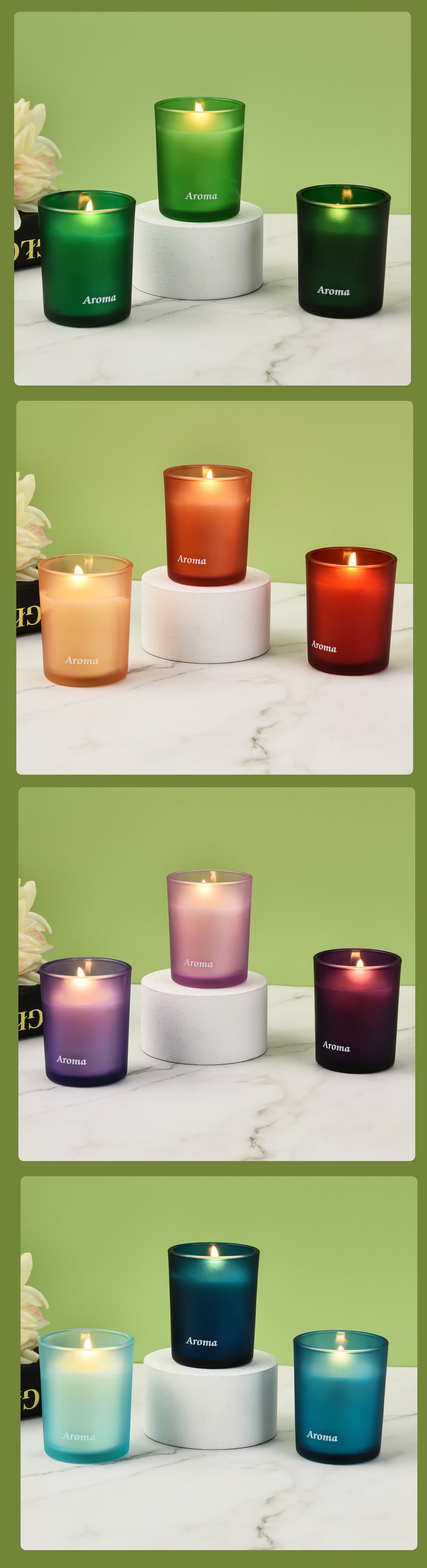 3in1 Menahem Aroma SCENTED CANDLE -GREEN w/ Gift Box
