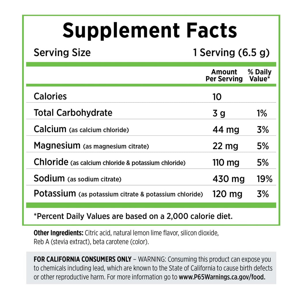 SaltStick Electrolyte DrinkMix - Lemon Lime - 40 Servings Tub