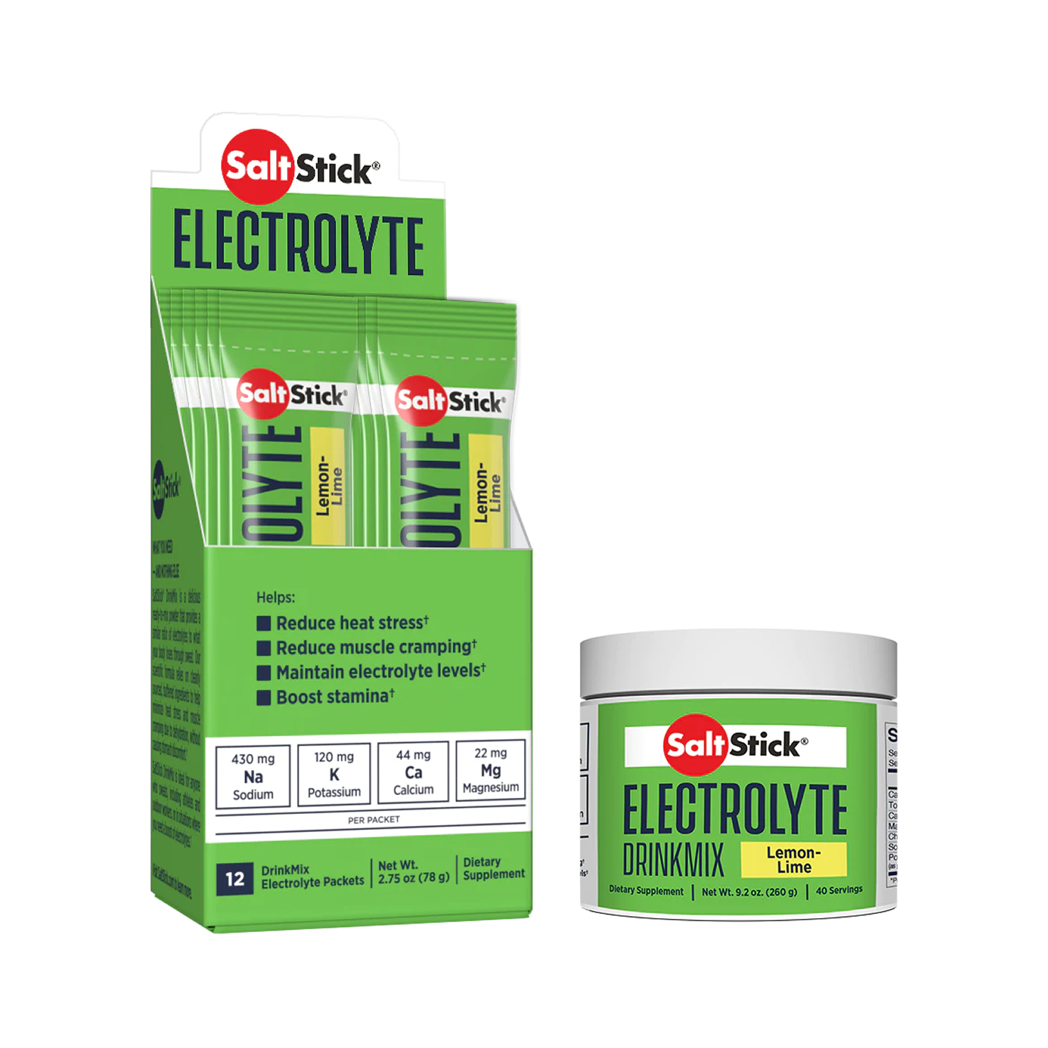 SaltStick Electrolyte DrinkMix - Lemon Lime - 40 Servings Tub