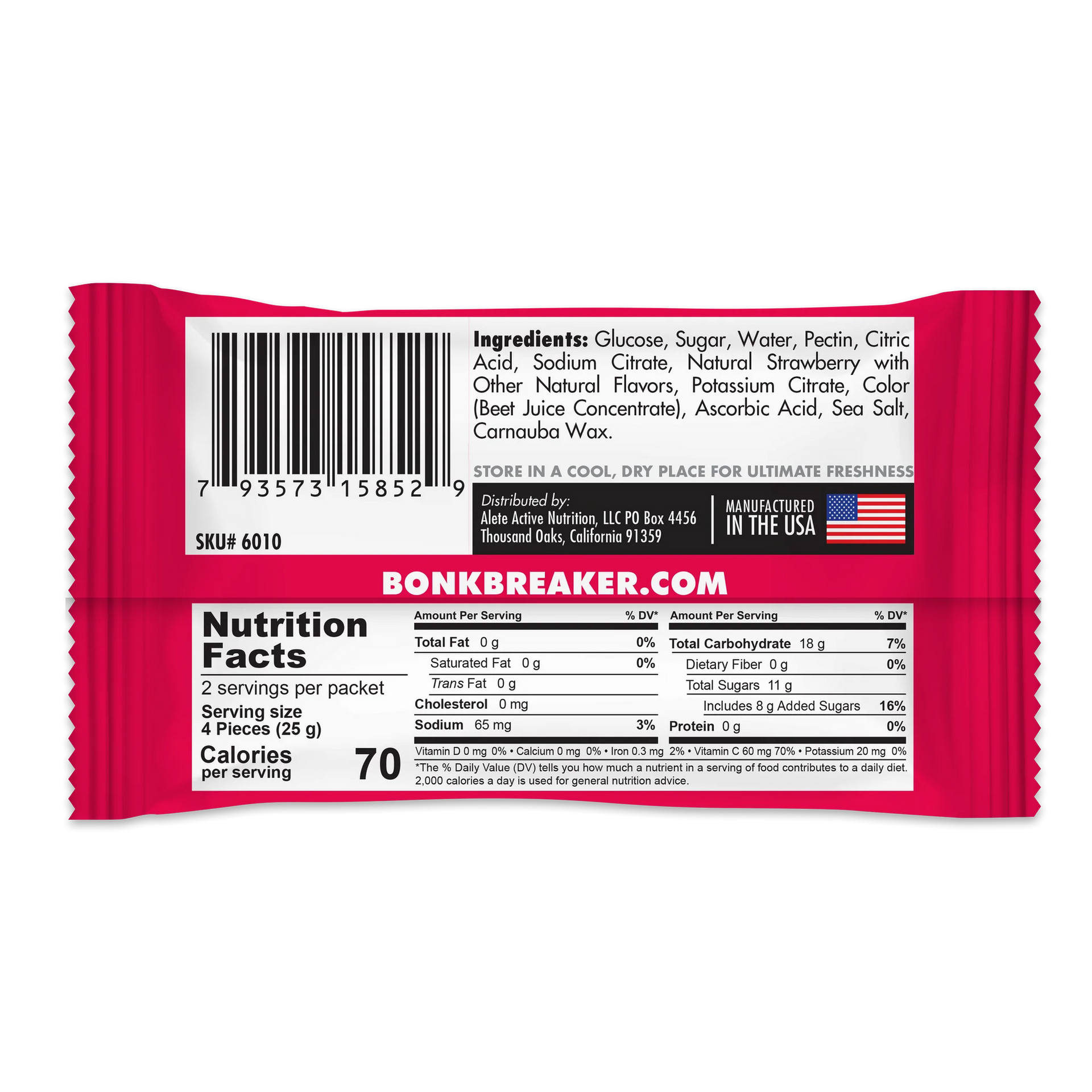 Bonk Breaker Energy Chews - Strawberry - 1 pack