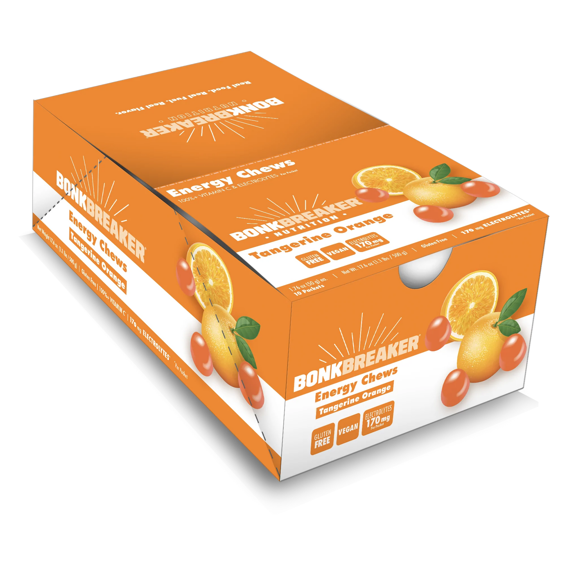 BonkBreaker Electrolytes TANGERINE ORANGE Energy Chews - 8ct. Packet
