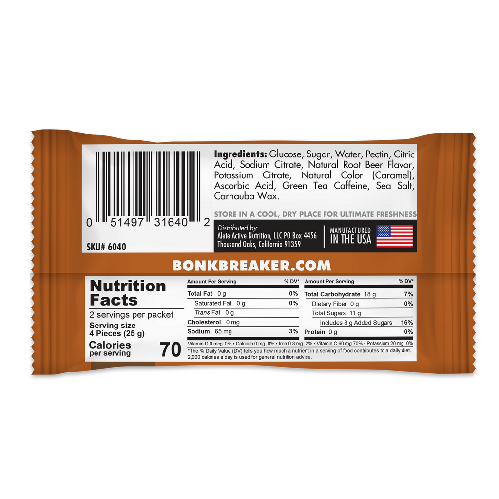 Bonk Breaker Energy Chews - Root Beer w/ Caffeine - 1 pack
