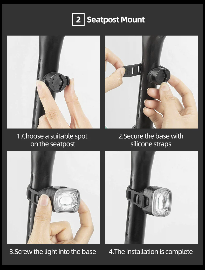 ROCKBROS BICYCLE - Smart TAIL LED LIGHT  USB Rechargeable Waterproof - 5 Light Modes