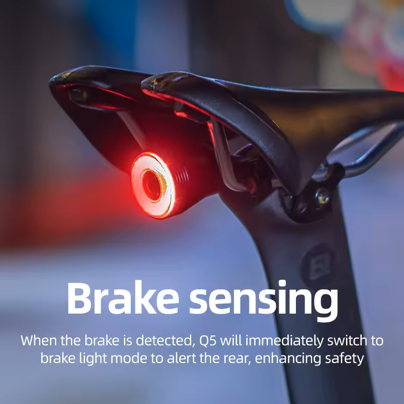 Rockbros - BICYCLE SMART BRAKE & TAIL LED LIGHT USB Rechargeable Waterproof - SADDLE AND SEATPOST MOUNT