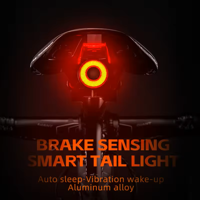 Rockbros BICYCLE Smart BRAKE & TAIL LED LIGHT-  USB Rechargeable & Waterproof - SADDLE MOUNT